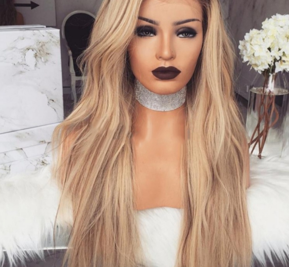 Synthetic ombre blonde 20 inch lace front wig